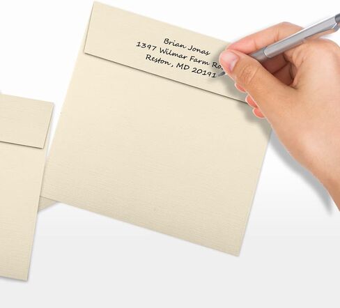 LUXPaper Square Invitation Envelopes | Peel & Press | 6 1/2" x 6 1/2" | Natural Linen | 80lb. Text | 50 Qty in Saudi Arabia