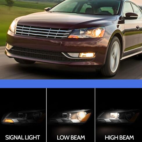 مجموعة المصابيح الأمامية Sunhua مناسبة لـ 2012 2013 2014 2015 Volkswagen Passat والسائق والركاب الجانب 6 Pin كشافات هالوجين in Kuwait