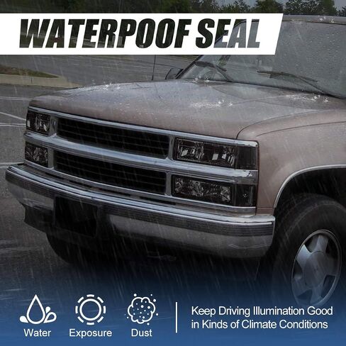 مجموعة المصابيح الأمامية 8 قطع من Auto Dynasty مع مصد ومصابيح زاوية متوافقة مع GMC C10 C/K 1500 2500 3500 Yukon 1994-2000، جانب السائق والراكب، عدسات دخان in Saudi Arabia