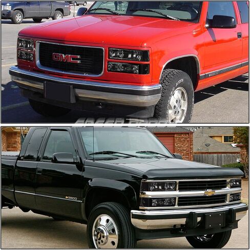 مجموعة المصابيح الأمامية 8 قطع من Auto Dynasty مع مصد ومصابيح زاوية متوافقة مع GMC C10 C/K 1500 2500 3500 Yukon 1994-2000، جانب السائق والراكب، عدسات دخان in Saudi Arabia