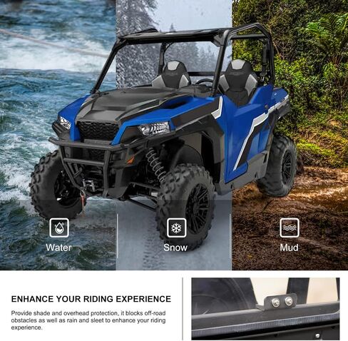 KIWI MASTER Hard Coat Poly Rear Back Windshield Compatible with 2016-2024 Polaris General 1000 Accessories General 4 1000 / General XP 1000 / XP 4 1000 Heavy Duty Polycarbonate Scratch Resistant in Saudi Arabia