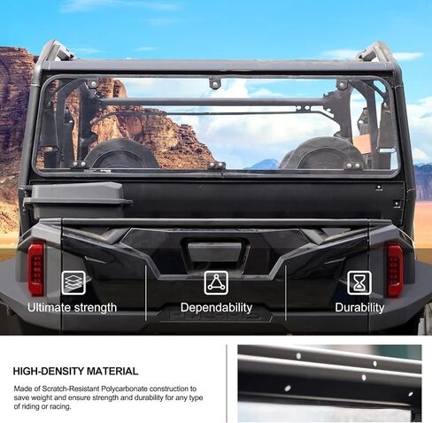 KIWI MASTER Hard Coat Poly Rear Back Windshield Compatible with 2016-2024 Polaris General 1000 Accessories General 4 1000 / General XP 1000 / XP 4 1000 Heavy Duty Polycarbonate Scratch Resistant in Saudi Arabia