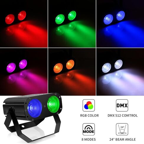 LED Blinder Stage Par Lights: 200W LED Strobe Stage Light COB 3IN1 RGB Blinder Dimmable Par Spotlight by DMX Control for Wedding Party Chauvet Theater Concert Band Stage Lighting Effects in Saudi Arabia