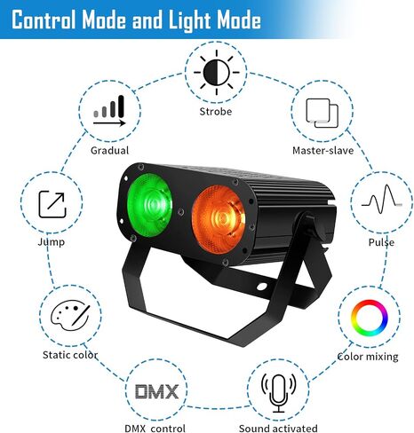 LED Blinder Stage Par Lights: 200W LED Strobe Stage Light COB 3IN1 RGB Blinder Dimmable Par Spotlight by DMX Control for Wedding Party Chauvet Theater Concert Band Stage Lighting Effects in Saudi Arabia
