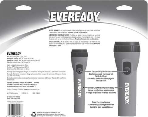 مصابيح كاشفة LED من EVEREADY (4 عبوات)، مصابيح كاشفة ساطعة لحالات الطوارئ ومعدات التخييم، ضوء فلاش لانقطاع الطاقة مع بطاريات AA متضمنة in Kuwait
