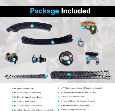 مجموعة أدوات سلسلة التوقيت لـ 2013-2017 بويك كاديلاك شيفروليه جي إم سي 2.0L 2.5L DOHC LTG LCV in Kuwait