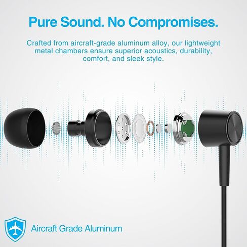 Naztech Platinum Lightning Earphones with Mic - Apple MFi Certified, Advanced Premium Noise Isolating Fit with Controls, In-Ear Wired Earbuds for iPhone, iPad & iPods- Black in Kuwait