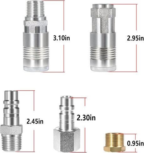 (S-224) طقم وصلة توصيل وقابس ومخفض لخرطوم الهواء على طراز G – 5 قطع in Kuwait