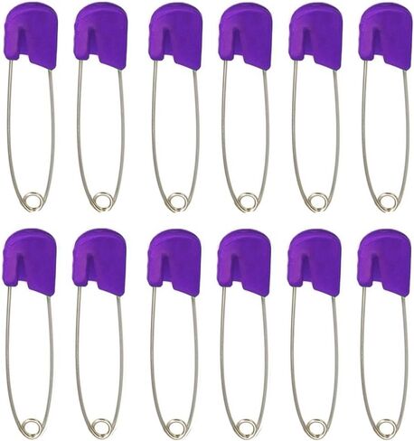 LEFV™ Diaper Pins 2.1inch Cloth Nappy Safety Pins,Pack of 100 (Purple) in Saudi Arabia