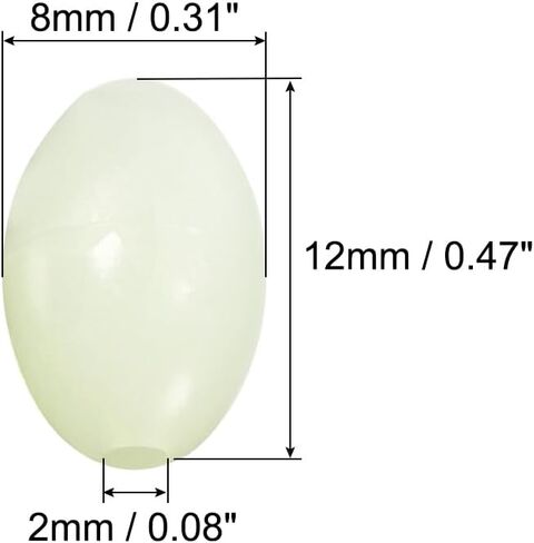 PATIKIL Glow Fishing Beads Plastic Oval Rubber Luminous Fishing Bait Eggs Rig Bead Tackle Lures Accessories with Box in Saudi Arabia