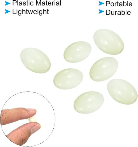 PATIKIL Glow Fishing Beads Plastic Oval Rubber Luminous Fishing Bait Eggs Rig Bead Tackle Lures Accessories with Box in Saudi Arabia
