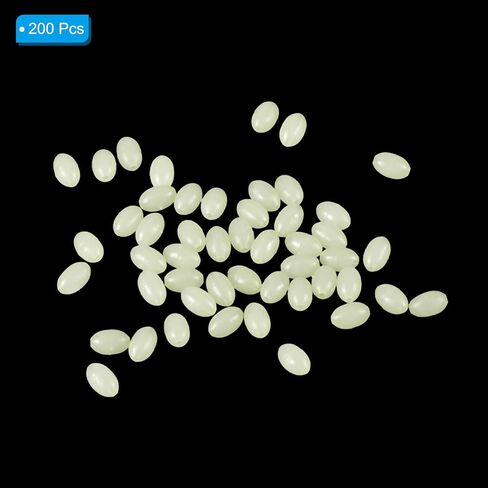 PATIKIL Glow Fishing Beads Plastic Oval Rubber Luminous Fishing Bait Eggs Rig Bead Tackle Lures Accessories with Box in Saudi Arabia
