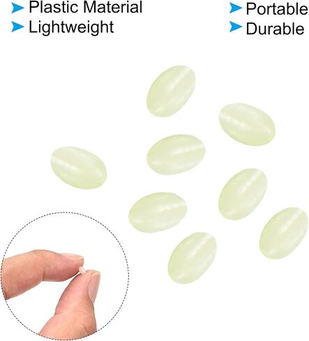 PATIKIL Glow Fishing Beads Plastic Oval Rubber Luminous Fishing Bait Eggs Rig Bead Tackle Lures Accessories with Box in Saudi Arabia