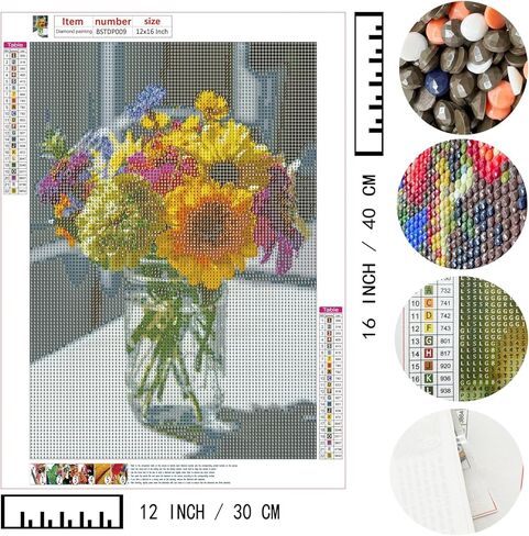 BAISITE Diamond Art Kits for Adults Beginners,2 Pack Round 5D Paint with Diamonds Pictures Full Drill Cross Stitch Home Wall Decor DIY Crafts Kits(12x16 Inches) BSTDP001-002 in Saudi Arabia