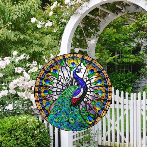 DIY الاكريليك الماس الفن اللوحة اكليلا من الزهور مجموعات خاصة على شكل حجر الراين جولة الماس الفن نافذة شنقا المعلقات زينة مجموعات (جانب واحد الحفر نقطة) (#07-فلامنغو) in Kuwait