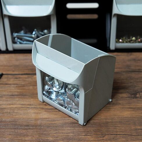 SHUTER Plastic Small Parts Organizer, Dental Tilt out Storage Container System, Tip Out bin for screws, nuts, small tools, Kits Included, Stackable Storage Bins with 5 Drawers, Black, FO-605-BK in Saudi Arabia