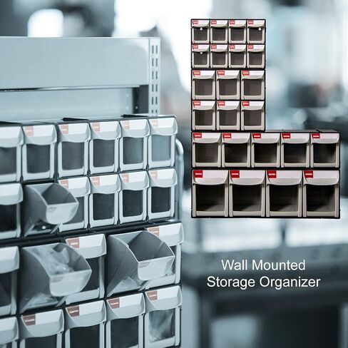 SHUTER Plastic Small Parts Organizer, Dental Tilt out Storage Container System, Tip Out bin for screws, nuts, small tools, Kits Included, Stackable Storage Bins with 5 Drawers, Black, FO-605-BK in Saudi Arabia