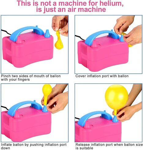 منفاخ بالونات كهربائي، محمول أوتوماتيكي بفوهة مزدوجة 110 فولت 600 وات، مع أدوات ربط لكشف جنس عيد الميلاد، بالونات استحمام الطفل، زينة الحفلات، طقم قوس البالون ومجموعة إكليل البالونات in Kuwait