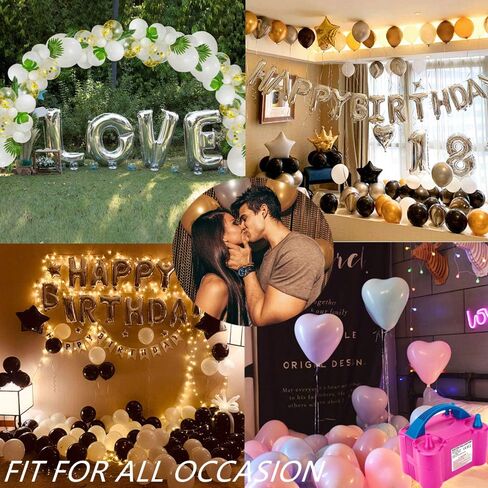 منفاخ بالونات كهربائي، محمول أوتوماتيكي بفوهة مزدوجة 110 فولت 600 وات، مع أدوات ربط لكشف جنس عيد الميلاد، بالونات استحمام الطفل، زينة الحفلات، طقم قوس البالون ومجموعة إكليل البالونات in Kuwait