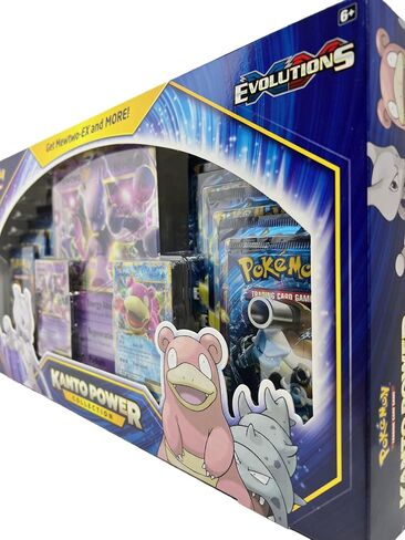 Pokemon TCG: Mewtwo-EX Slowbro-EX Kanto Power Premium Collection, 10 XY Evolutions Booster Packs in Saudi Arabia
