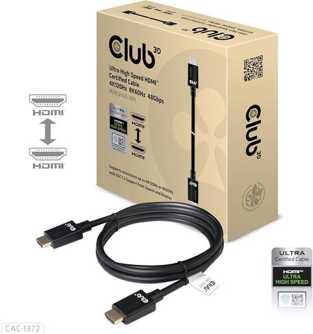 كابل Club3D CAC-1372 فائق السرعة HDMI 2.1 معتمد 4K 120 هرتز 8K 60 هرتز M/M 2 متر - 6.56 قدم in Saudi Arabia
