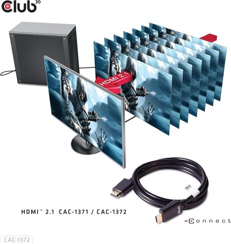 كابل Club3D CAC-1372 فائق السرعة HDMI 2.1 معتمد 4K 120 هرتز 8K 60 هرتز M/M 2 متر - 6.56 قدم in Saudi Arabia