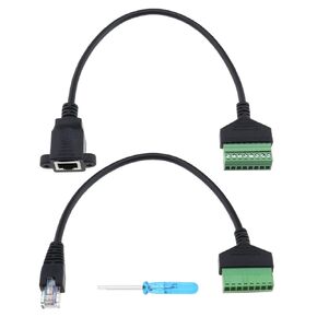 Create idea 2Pcs RJ45 to 8 Pin Screw Terminal Connector Replacement Compatible with Cat7 Cat6 Cat5 Cat5e Networ Electrical Accessories Black