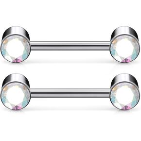 مجوهرات ثقب الحلمة من التيتانيوم F136، حلقات حلمة دائرية مسطحة القاع متعددة الألوان للنساء. in Kuwait