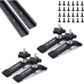 Aluminum T-Track 3" Intersection Kit –Double Cut Profile Universal with Predrilled Mounting Holes-Aluminum Extrusion CNC Cutting Angle -Fine Sandblast Anodized –4 Pack