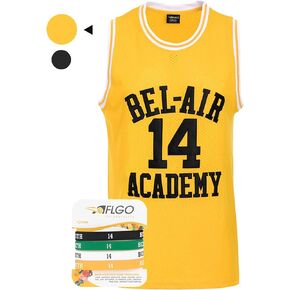 Bel Air #14 Fresh Prince Academy 90S Hip Hop Party Clothing 90S Hip Hop, Stitched Letters and Numbers Jersey