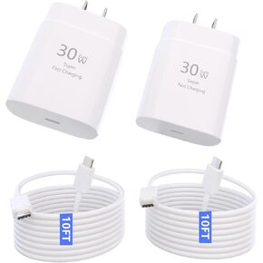 iPhone 15 Pro Max Charger 30W USB C iPhone 15 Charger Block Fast Charging with 10FT Long Type C Cable Cord for iPhone 15/15 Pro/15 Pro Max/15 Plus, iPad Pro/Mini/Air, Galaxy S24/S23/S22 Ultra