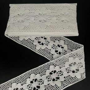 Cotton lace Trim for Garment Sewing, 6cm Width x 5 Yards, DIY Craft, Home Decor, DIY Arts and Craft. (6cm White)