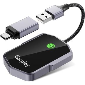 Wireless Carplay Adapter for Apple, Convert Factory Wired to Wireless Carplay Dongle, Plug & Play Carplay Wireless Adapter for iPhone iOS 10+, Stable Fast Connection No Latency, Gray