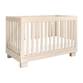 Babyletto Modo 3-in-1 Convertible Crib with Toddler Bed Conversion Kit in Washed Natural, Greenguard Gold Certified