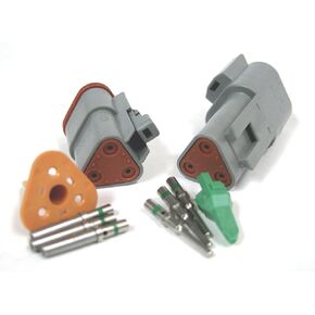 Deutsch DT Series 3 Pin Connector Kit w/Barrel Style Terminals 16-20 AWG