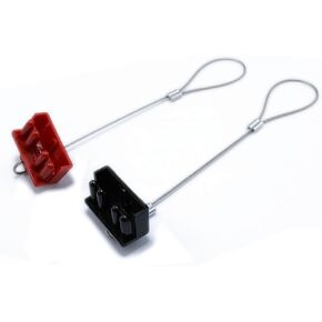 Dust Water Resistant Connector Cap Dust Cover with Rope Connector Cover 50A 600V Forklift Connector Dust Cap（Black+Red）-2PCS