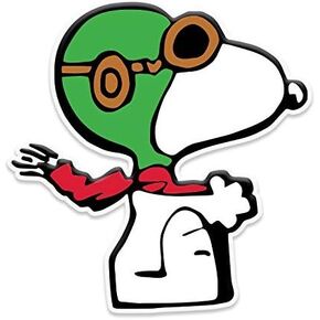 Red Baron Cartoon Dog Flying Window Laptop Car Sticker 5.5"