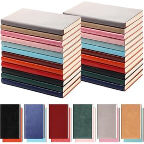 Small Leather Journals Notebooks Bulk, A6 Vintage Leather Travel Journal Notebook Appreciation Gifts for Women Man Employee Coworkers School Students Volunteer Teacher(Delicate Color, 24 Pcs)