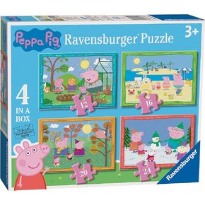 Ravensburger Peppa Pig Four Seasons 4 in Box (12, 16, 20, 24 Pieces) Jigsaw Puzzles for Kids Age 3 Years Up