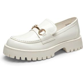 DREAM PAIRS Womens Loafers, Slip-On Platform Chunky Heel Penny Loafers for Women Dressy and Work, Comfortable Womens Business Casual Shoe