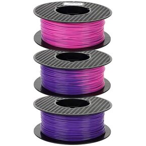 3D Printer Color Change PLA Filament Purple Blue to Pink PLA Filament 1.75 mm 1kg 2.2lbs Color Changing PLA Filament with Temperature 3D Printing Material HZST3D Color Change Filament