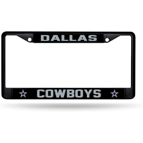 Rico Industries NFL Football Dallas Cowboys Black Chrome Frame with Printed Inserts 12" x 6" Car/Truck Auto Accessory