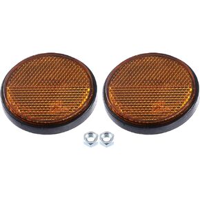 X AUTOHAUX 4 Pcs M6x1.0 Orange Plastic Universal Round Screw Mount Reflective Warning Reflector for Motorcycle Bike