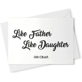 Father's Day Card with Kraft Envelope, Like Father Like Daughter, funny card, Dad birthday, Simple, Card from daughter, dad card, papa [00264] in Saudi Arabia