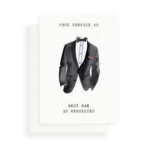 Best Man Invitation Proposal Card, Mens Tuxedo Invitation Note, Wedding Cards for Best Man, Will you be my Best Man Card in Saudi Arabia