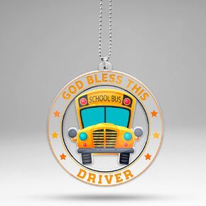 School Bus Car Hanging Ornaments, Best Bus Driver Ornament, Bus Driver Pendant for Rear View Mirror Car, Appreciation Gift for Bus Driver, Thank You Gift for Driver, Gift for Driver Men Women