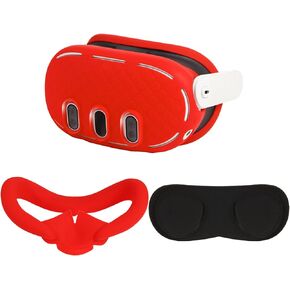 VR Headset Accessory for Meta Quest 3 Silicone Cover Set,VR Shell Cover,VR Silicone Face Pad,VR Lens Cover