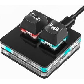 SinLoon USB Mini 2 Key Keypad 2-Key Copy Paste Keyboard OSU Keypad HotSwap One Handed Mechanical Gaming Keyboard with USB Cable for Accounting Working or Rhythm Games
