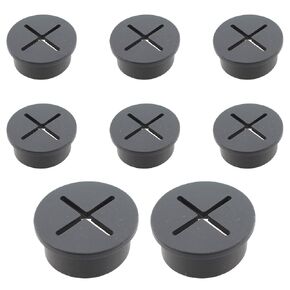 8PCS 1 Inch Desktop Grommet Flexible Rubber Grommet Cable Grommet Black Cable Hole Cover Suitable for Computer Case and Merchandising Table