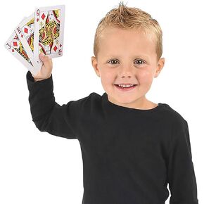 Gamie Jumbo Playing Cards Deck- 3 Inches X 5 Inches- Oversized Big Poker Card Set - Huge Casino Game Cards for Kids, Men, Women and Seniors- Great Novelty Gift Idea- 1 Pack